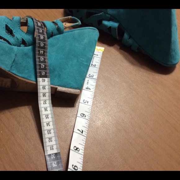 Nine West Teal Turquoise Suede Wedge - Picture 7 of 11